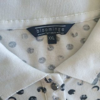 T-shirt donna cotone bianco pois neri