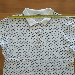 T-shirt donna cotone bianco pois neri