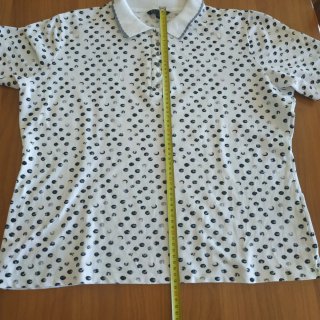 T-shirt donna cotone bianco pois neri