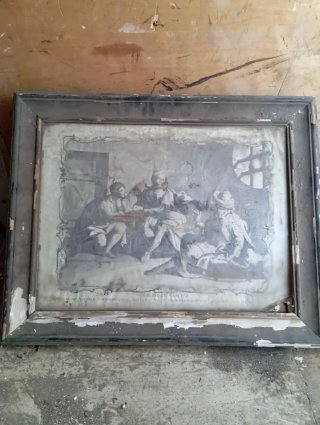 Cuadro antiguo con marco