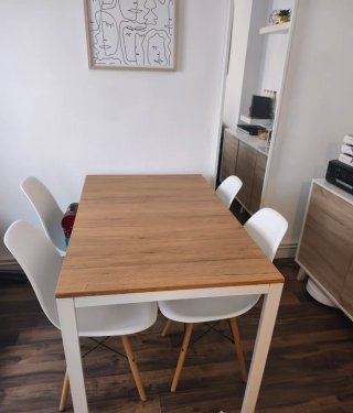 Mesa de comedor madera y metal