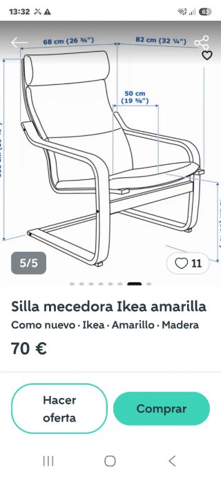 Sillón de descanso Ikea madera