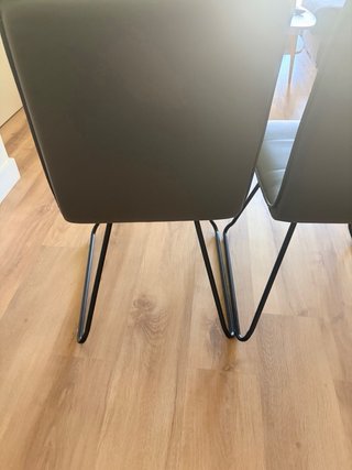 4 Sillas Comedor Piel Sintética Gris