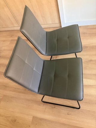 4 Sillas Comedor Piel Sintética Gris