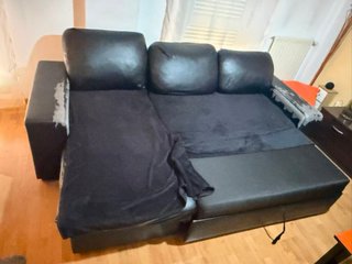 2 Sofás Cama Chaise Longue Grandes Negros