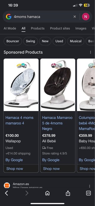 Hamaca eléctrica para bebé 4moms