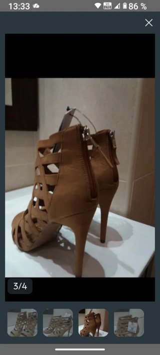 Botines tacón mujer beige/marrón talla 39