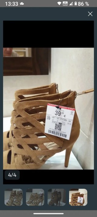Botines tacón mujer beige/marrón talla 39