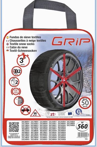 Cadenas textiles para nieve GRIP sin abrir