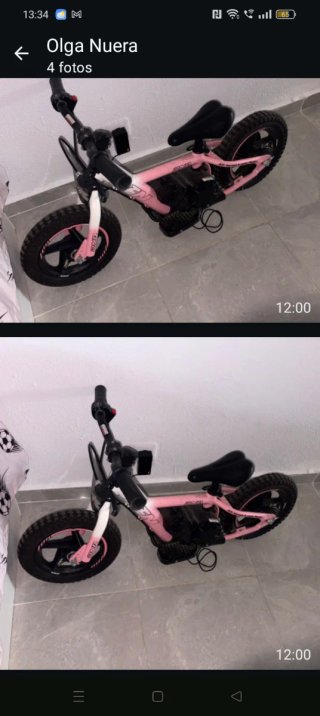 Bicicleta Eléctrica Infantil Rosa
