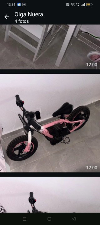 Bicicleta Eléctrica Infantil Rosa