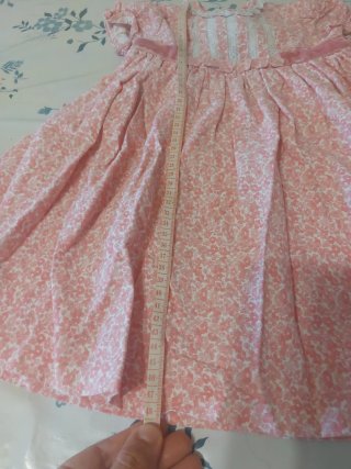 Vestido bebé algodón floral rosa