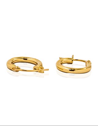 Pendientes Aros Tubo Oro 18k 1.3cm - 16356