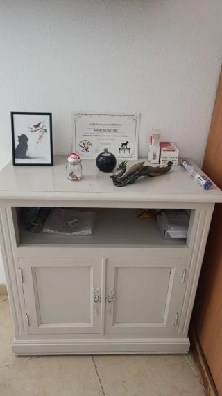 Mueble salón blanco y madera