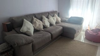 Sofá 3 plazas chaise longue gris