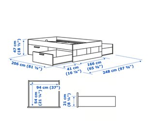 Cama Ikea con Almacenaje y Colchón 160 x 200 cm