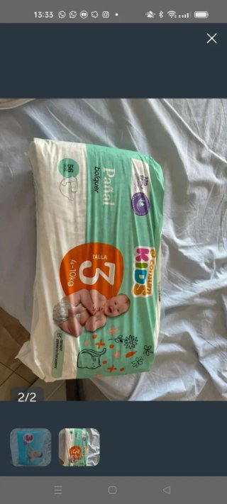 Pañales Talla 3 (4-10kg) - 56 uds