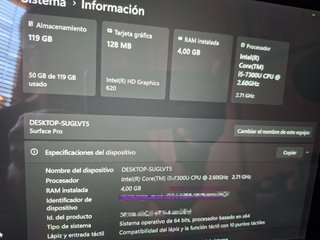 Microsoft Surface Pro 5 4/128 + Teclado + Stylus