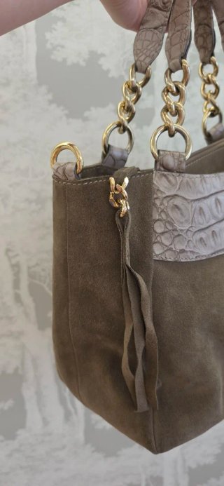 Bolso de mano de piel de ante de Acosta