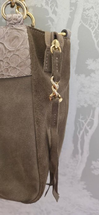 Bolso de mano de piel de ante de Acosta