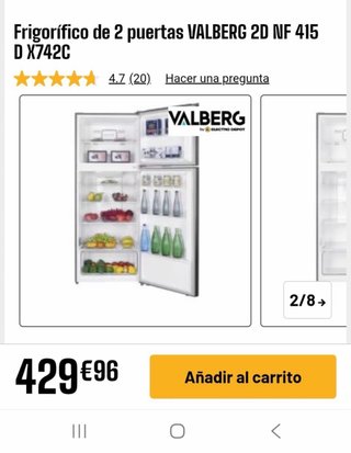 Frigorífico Valberg plateado