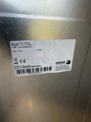 Horno Eléctrico Fagor 77L (nuevo) Acero Inoxidable