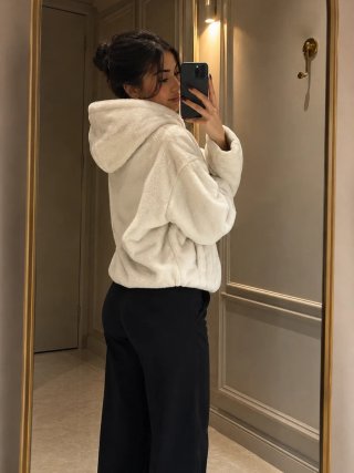 Chaqueta de pelo blanca