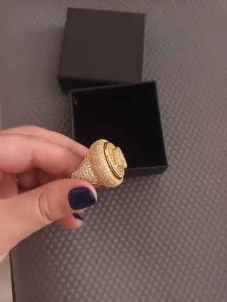Anillo redondo letra A bañado en oro real moissat