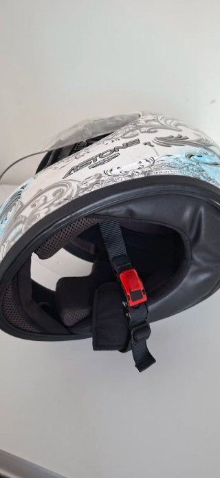 Casco Moto Infantil Blanco y Azul