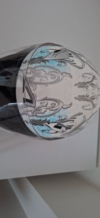 Casco Moto Infantil Blanco y Azul