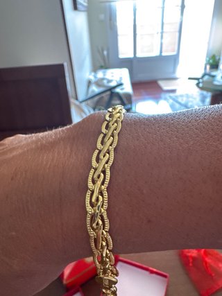 Pulsera baño oro 750 Italy Eslabones entrelazados
