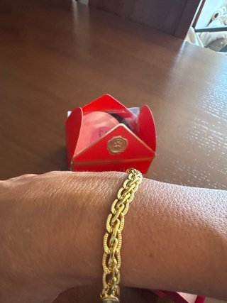 Pulsera baño oro 750 Italy Eslabones entrelazados