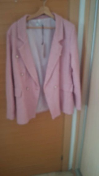 Blazer rosa y blanco