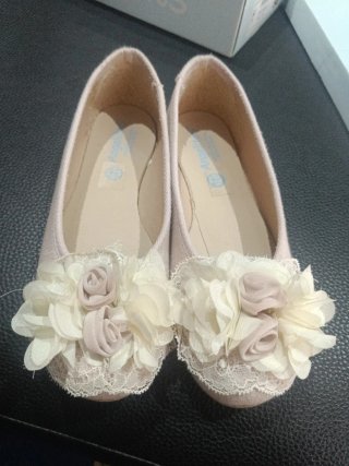 Zapatos fiesta niña rosa y blanco talla 36