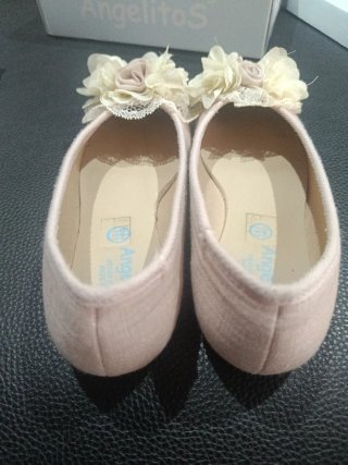 Zapatos fiesta niña rosa y blanco talla 36