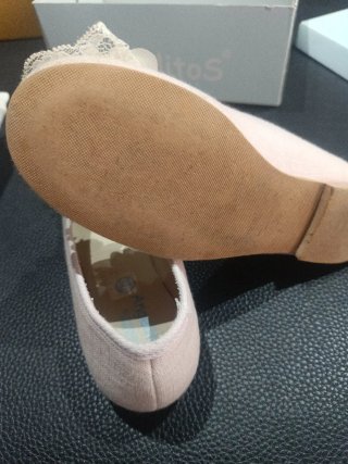 Zapatos fiesta niña rosa y blanco talla 36