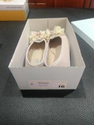 Zapatos fiesta niña rosa y blanco talla 36