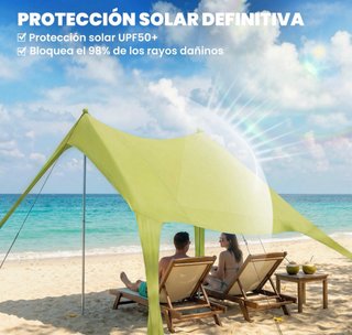 Carpa de playa plegable con esterilla