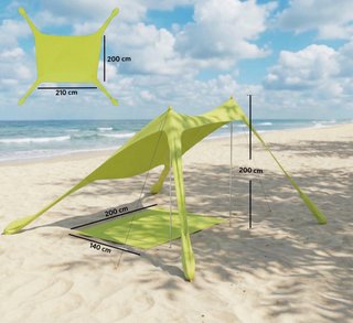 Carpa de playa plegable con esterilla