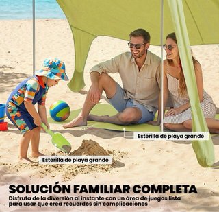 Carpa de playa plegable con esterilla