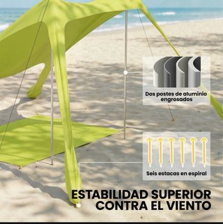 Carpa de playa plegable con esterilla