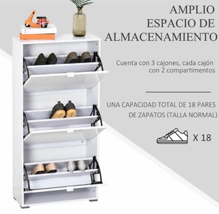 Zapatero vertical estrecho blanco