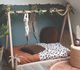 Cama Montessori 90x200 cm de madera con somier