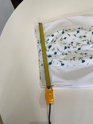 275 Falda Rociera Blanca con Flores Azules