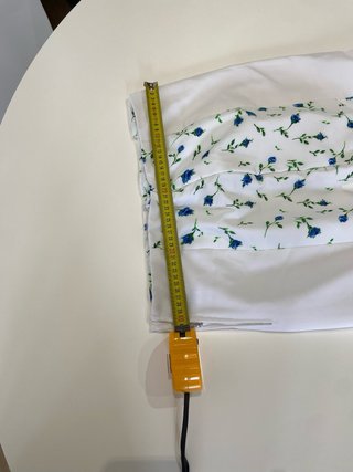 275 Falda Rociera Blanca con Flores Azules