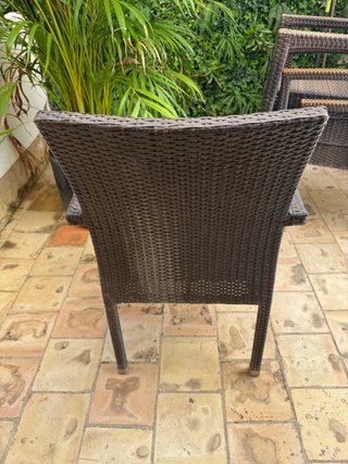 Conjunto 4 Sillas Jardín Apilables Marrón