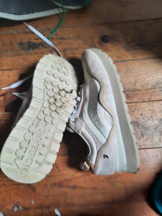 Zapatillas Beige y Doradas