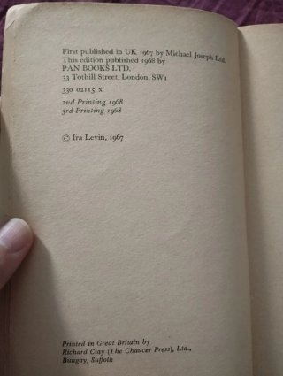 Libro Vintage "Rosemary's Baby" - Ira Levin
