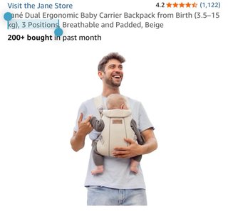 Mochila Portabebé Jané Dual 3 Posiciones