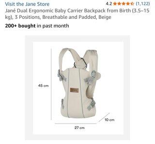 Mochila Portabebé Jané Dual 3 Posiciones